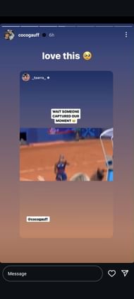 Coco Gauff resharing Tara Davis-Woodhall's post (Source: Instagram/Coco Gauff)